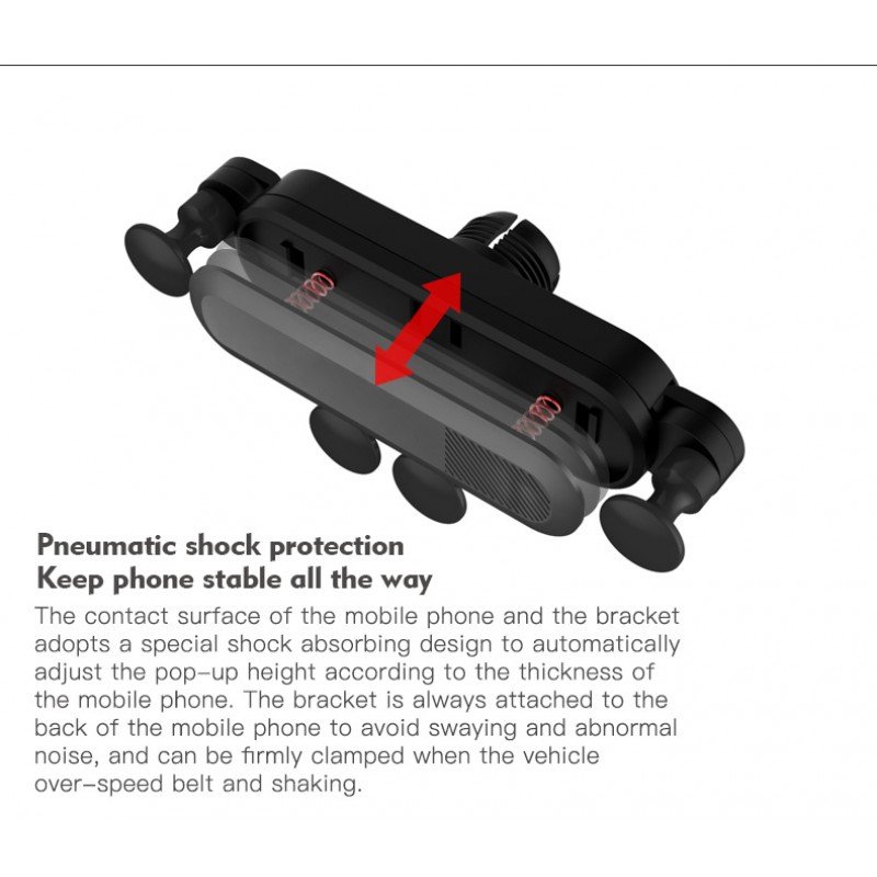 Gravity Βάση Κινητού Για Αεραγωγό Αυτοκινήτου Μαύρο 