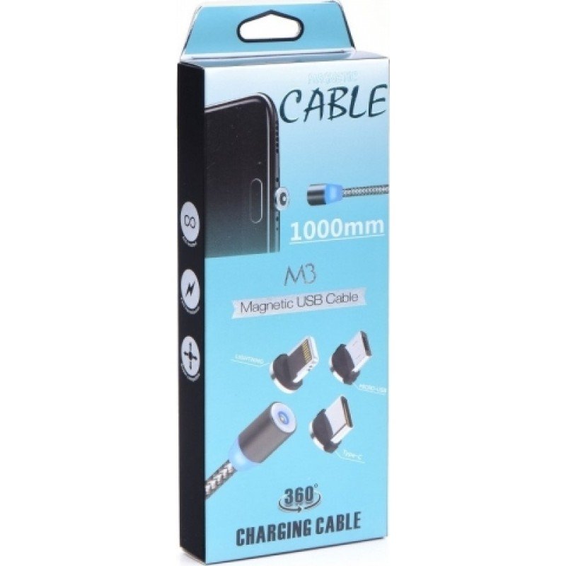 IS DATA CABLE MAGNETIC Lightning 1m Μαυρο - Μαύρο