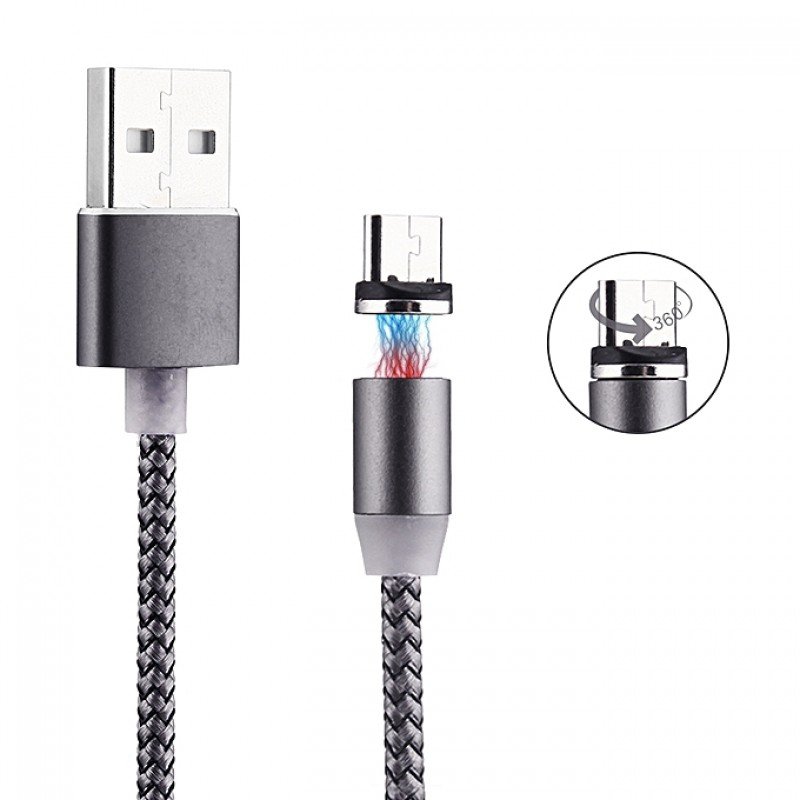 IS DATA CABLE MAGNETIC USB Type C 1m Γκρι - Γκρι