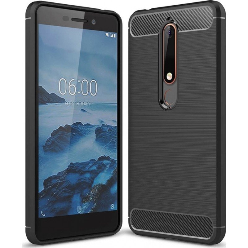 OEM Θήκη Σιλικόνης Carbon Για Nokia 6 2018  Μαύρο