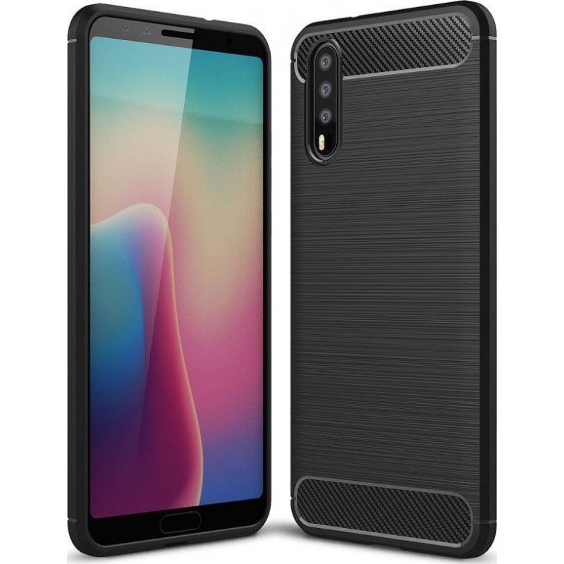 Oem Θήκη Σιλικόνης Carbon Για Huawei P20 Pro Μαύρο