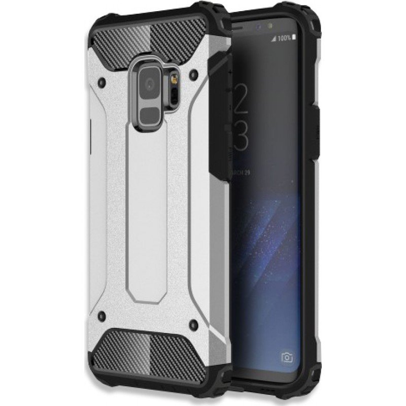 FORCELL Θήκη Armor Back Cover Για Samsung Galaxy S9 Plus  Ασημί