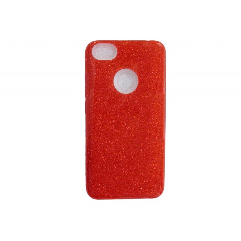  Oem Back Cover Σιλικόνης Με Σχέδιο  Με Σχέδιο  με Glitter Για Xiaomi Redmi 6 / Redmi 6A Κόκκινο