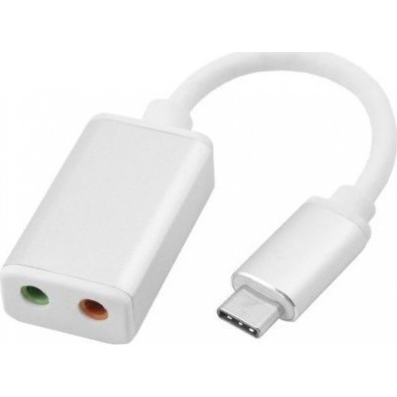 Oem Διαχωριστής Καλωδίου Ηχου Από Usb Type C Male Σε 2 x 3.5 mm Female 