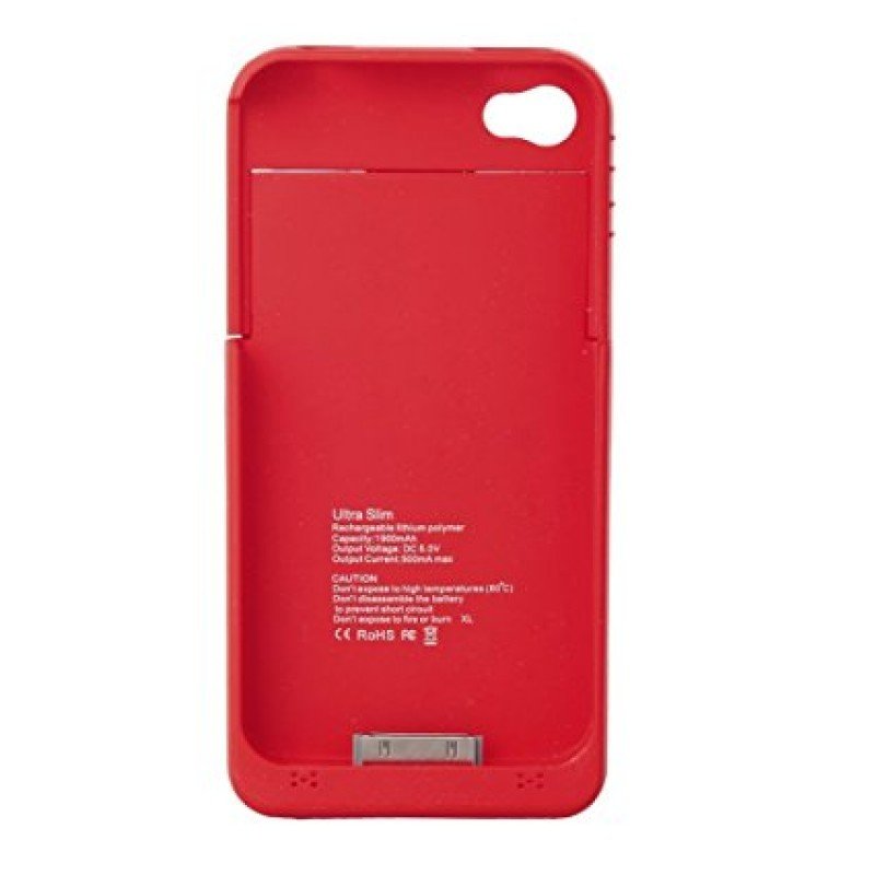 OEM Power Bank - Θήκη 1900mAh Για Αpple Iphone 4/4S κοκκινη