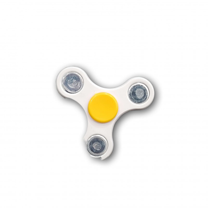 Oem Fidget Spinner Anti Stress Αγχολυτικό Πλαστικό Παιχνίδι Ανακούφισης Στρες 1 minute 'Ασπρο Κίτρινο 