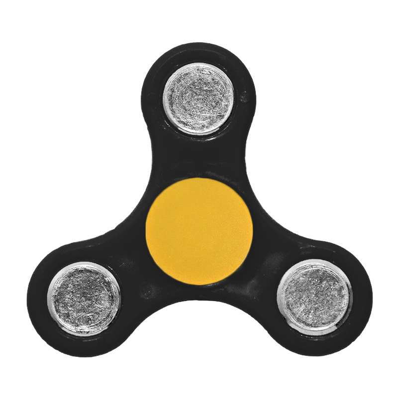 Oem Fidget Spinner Anti Stress Αγχολυτικό Πλαστικό Παιχνίδι Ανακούφισης Στρες 1 minute Μαύρο Κιτρινό