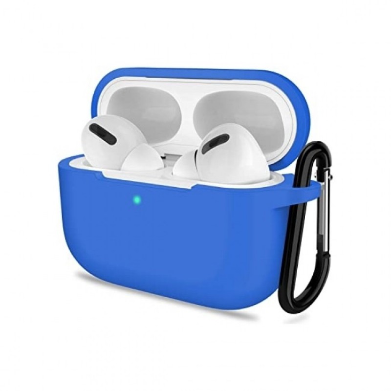 Oem Θήκη Σιλικόνης Με Γάντζο Για Apple Airpods 3 Μπλε