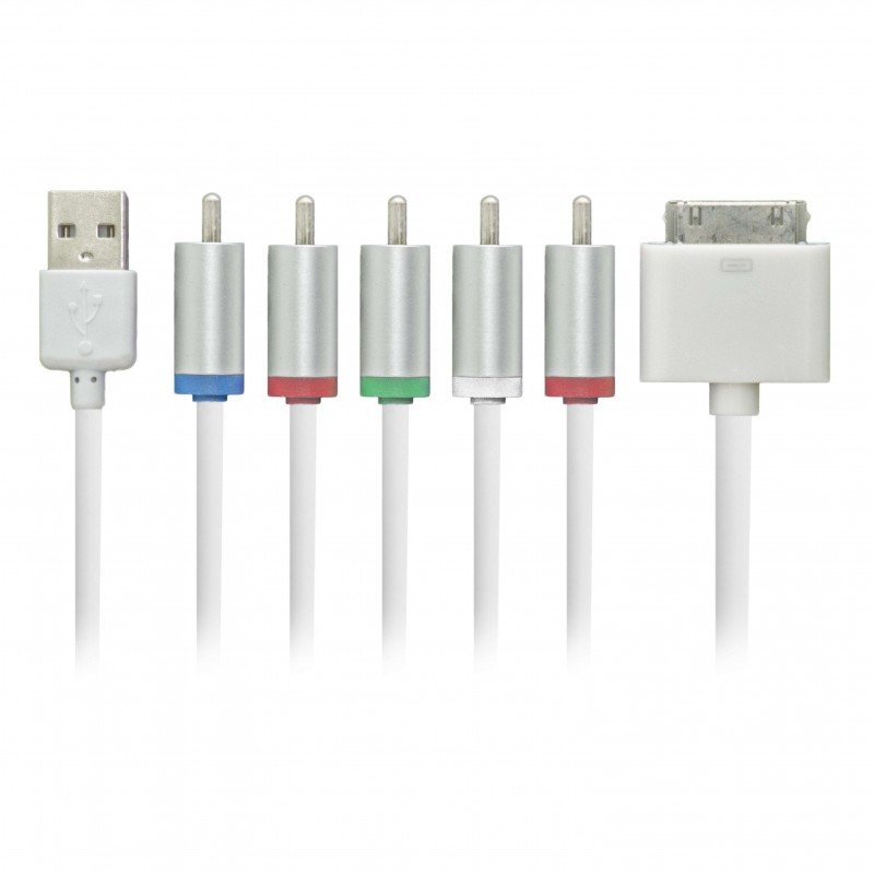 OEM Apple 30-pin to AV Component Cable Για IPad / IPhone 4/4s / IPod 1.8m - Άσπρο