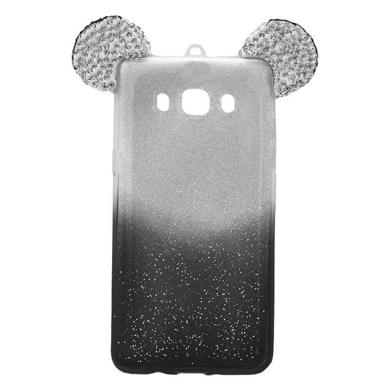  OEM Θήκη Σιλικόνης Με Σχέδιο Αυτιά Mickey  Glitter Για Samsung Galaxy J5 (2017)  Μαύρη