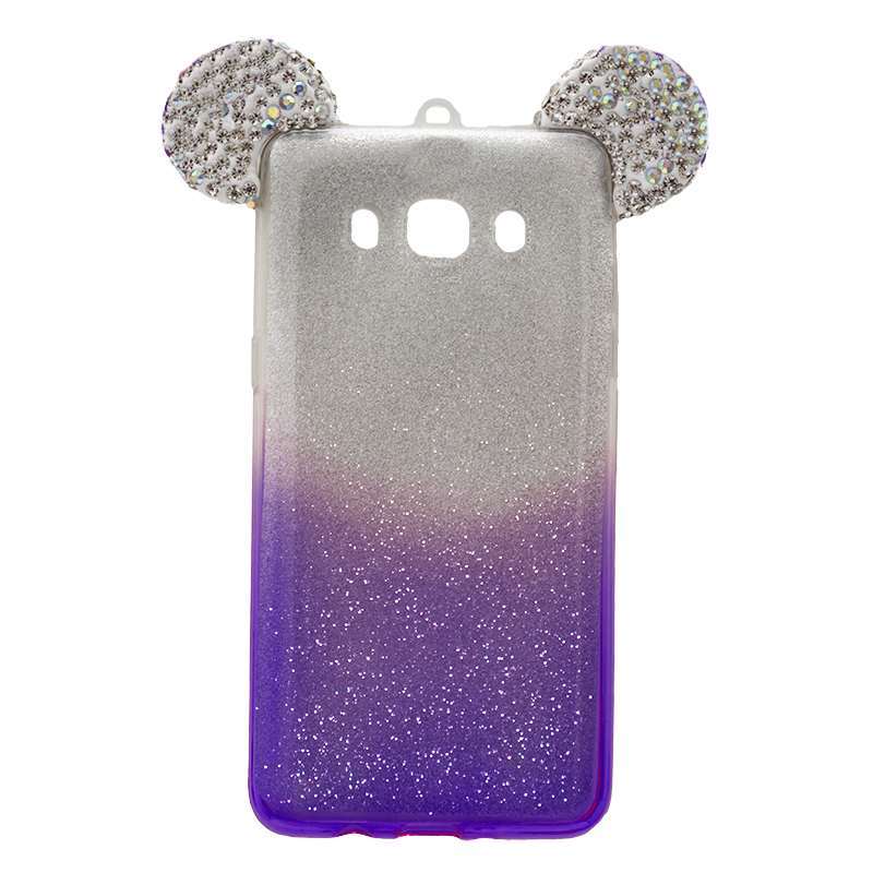  OEM Θήκη Σιλικόνης Με Σχέδιο Αυτιά Mickey  Glitter Για Apple iPhone 7 / 8 Plus  Μωβ