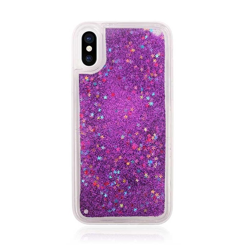 Oem Θήκη TPU Με Υγρό Glitter Για    Apple iPhone XS Max  Μωβ