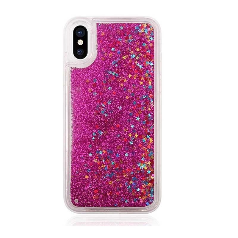 Oem Θήκη TPU Με Υγρό Glitter Για   Apple iPhone XS Max  Φούξια