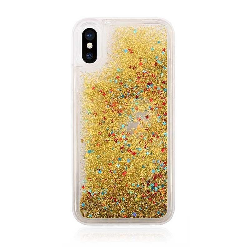 Oem Θήκη TPU Με Υγρό Glitter Για    Apple iPhone XS Max  Χρυσό