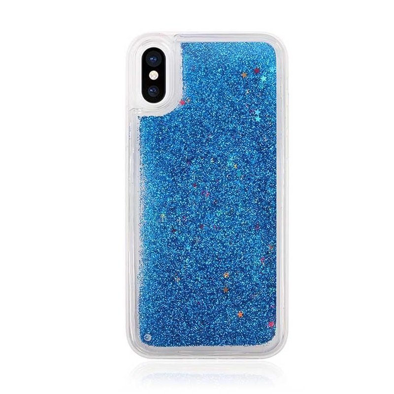 Oem Θήκη TPU Με Υγρό Glitter Για    Apple iPhone XS Max  Μπλε