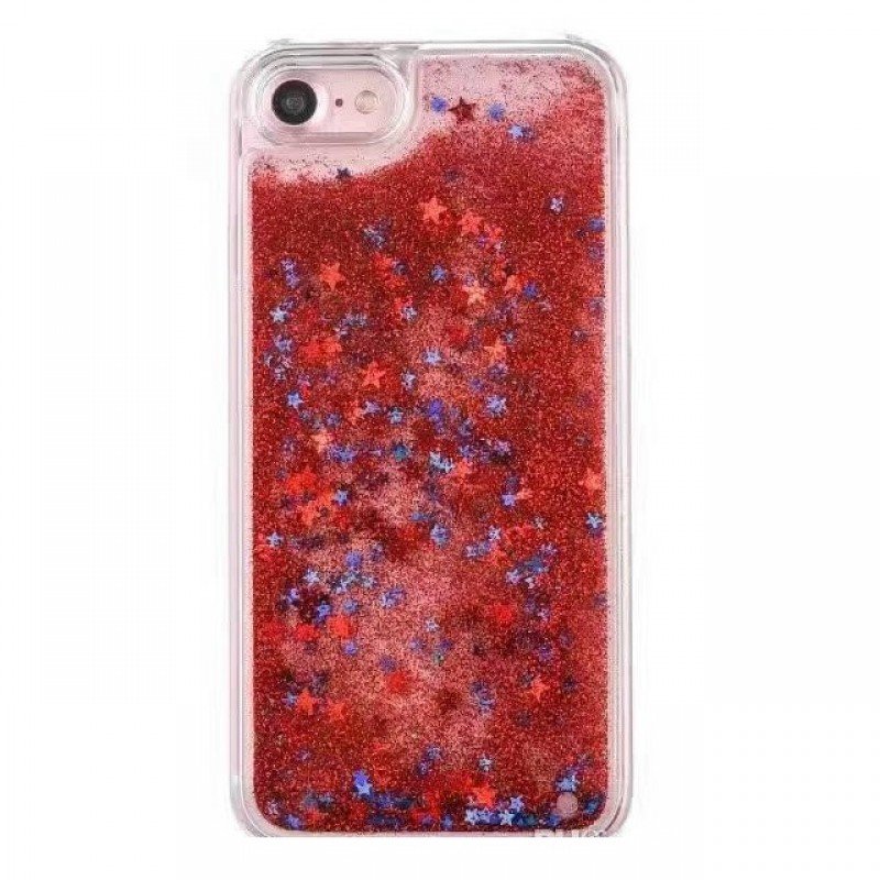 Oem Θήκη TPU Με Υγρό Glitter Για    APPLE IPHONE 7/8 Κόκκινο 