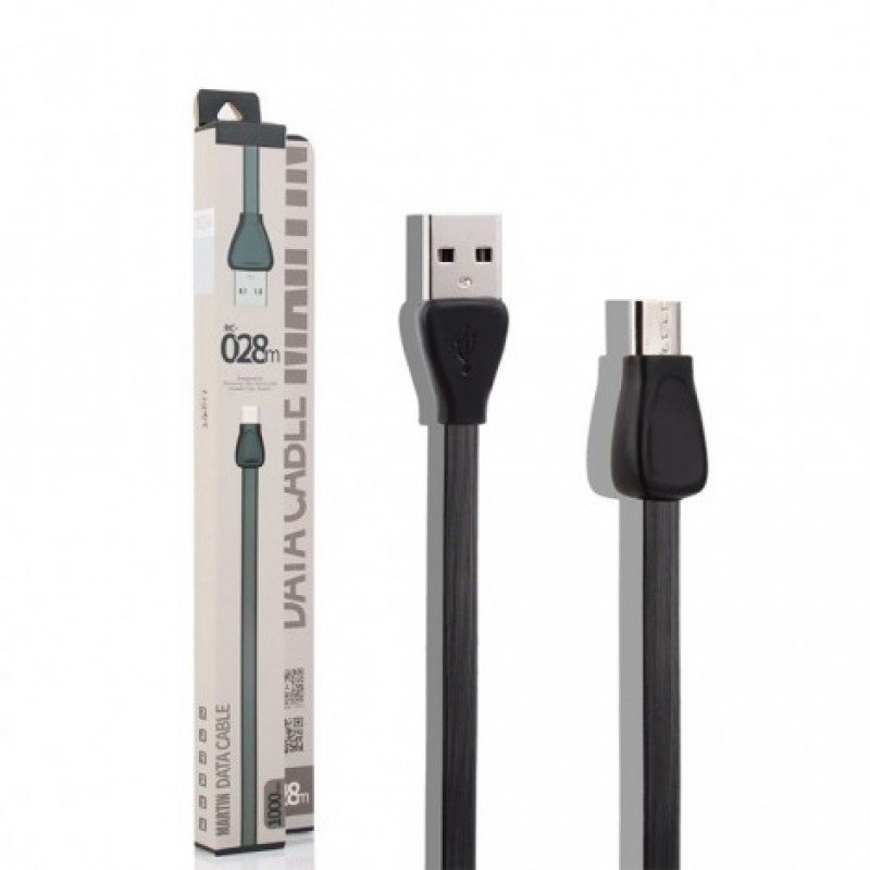 Remax Martin Micro USB Data Cable 1m RC-028M Μαύρο 