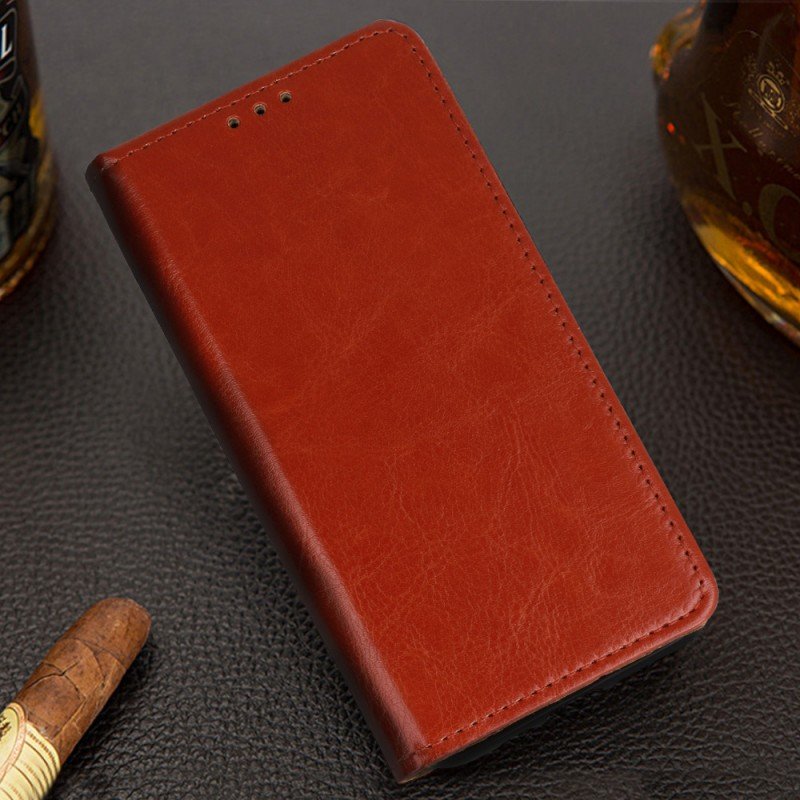 Θήκη Βιβλίο Genuine  Leather Case Για Apple iPhone 13 6.1''  Καφέ