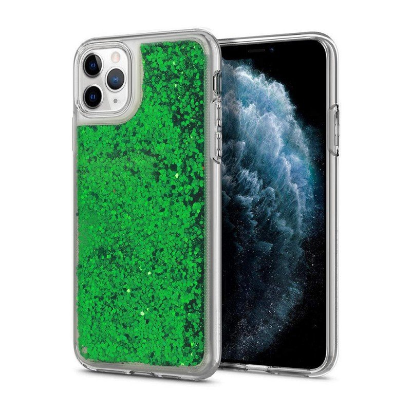 Oem Liquid Glitter Back Cover Θήκη Σιλικόνης Με Υγρό Glitter ΓΙΑ Samsung Galaxy A21s Πράσινο