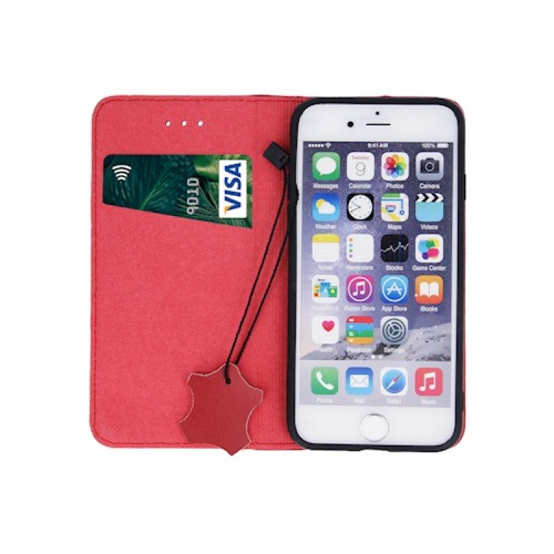 Θήκη Βιβλίο Genuine Leather case Smart Pro Για Apple iPhone 13 Pro 6.1"  Κόκκινο