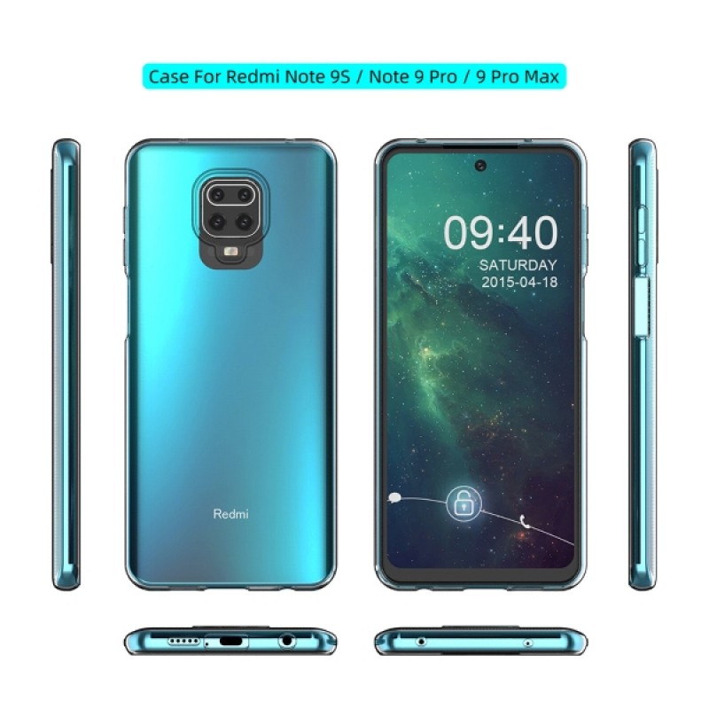 Oem Θήκη Σιλικόνης 1,5 mm Για Xiaomi Redmi Note 9 Pro / Redmi Note 9s / Note 9 Pro Max Διάφανο