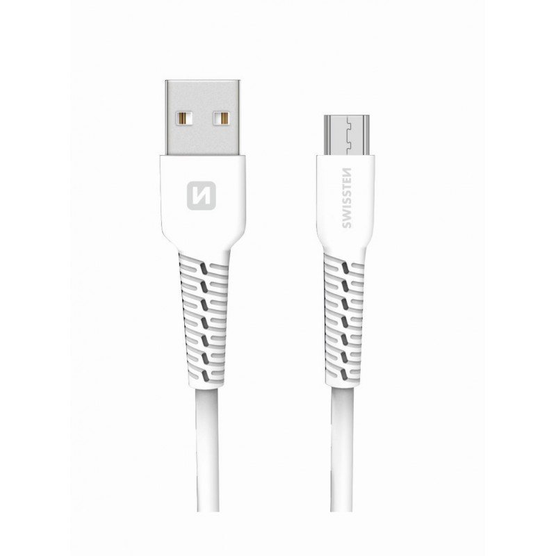 Swissten Micro USB Καλώδιο 1m Άσπρο