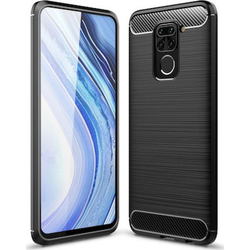 Oem Θήκη Σιλικόνης Carbon Για Xiaomi Redmi Note 9  Μαύρο