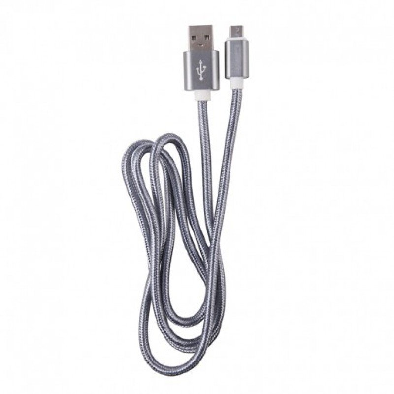 TM-502 Καλώδιο Speed Braided USB 2.0 to micro USB 3m Ασημί