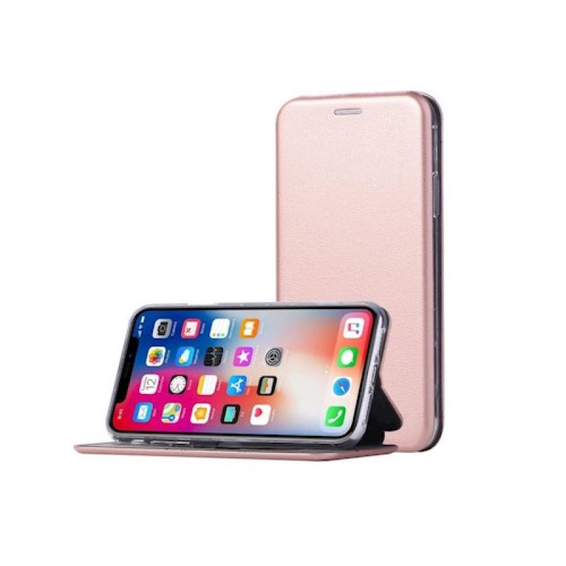 Oem Smart Magnet Elegance case for Xiaomi Redmi Note 13 Pro 5G Ροζ - Χρυσό