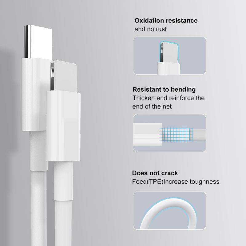 Qihang QH-C42 καλώδιο 1.2 M 30 W Fast Charging Type c To Lighting Λευκό BOX