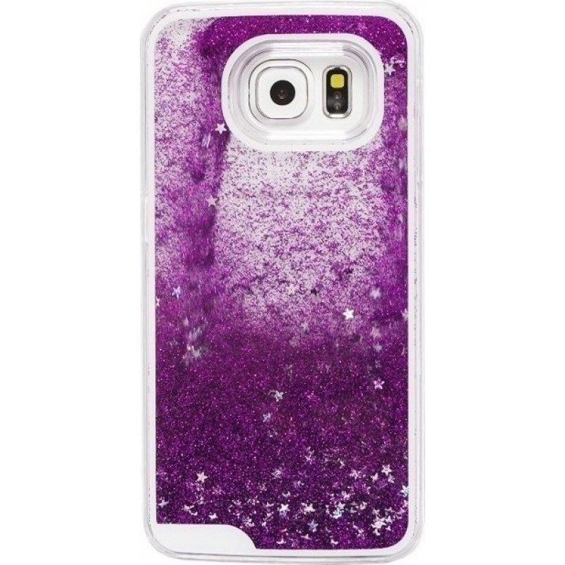 Oem Θήκη TPU Με Υγρό Glitter Για    Samsung Galaxy S7 Edge  Μωβ