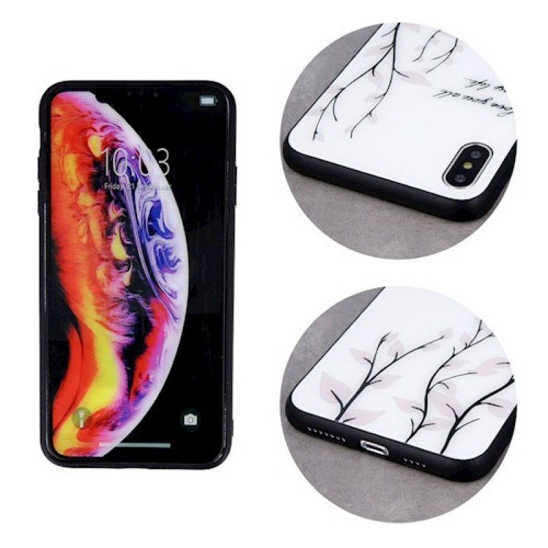 Oem Back Cover Magic glass leaves ΓΙΑ Apple iPhone 11 Pro Max Άσπρο